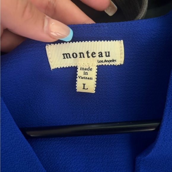 Beautiful blue Monteau dress size Large. - Picture 3 of 3